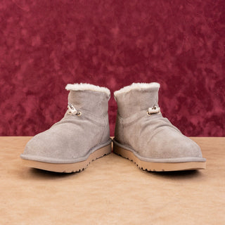 UGG Women Classic Mini Toggler Drawcord taupe Suede Ankle Boots sz 8