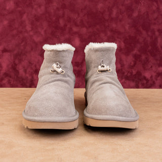 UGG Women Classic Mini Toggler Drawcord taupe Suede Ankle Boots sz 8