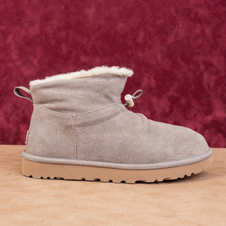 UGG Women Classic Mini Toggler Drawcord taupe Suede Ankle Boots sz 8