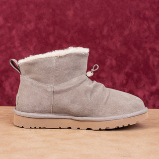 UGG Women Classic Mini Toggler Drawcord taupe Suede Ankle Boots sz 8
