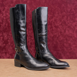 Toni Pons Women Tacoma Black Leather Zip Riding Equestrian Boots sz 9US EUR39
