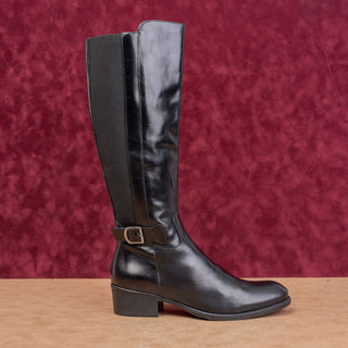 Toni Pons Women Tacoma Black Leather Zip Riding Equestrian Boots sz 9US EUR39