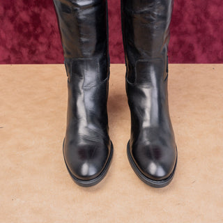 Toni Pons Women Tacoma Black Leather Zip Riding Equestrian Boots sz 9US EUR39