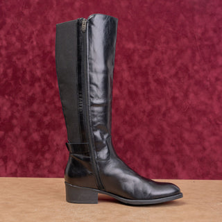 Toni Pons Women Tacoma Black Leather Zip Riding Equestrian Boots sz 9US EUR39
