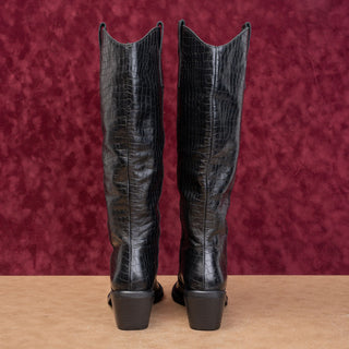 Alohas Women Boho Croc Print Leather Cowboy Modern Western Boots 9US EUR 40