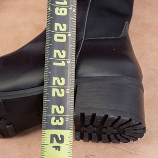 Blondo Women Sierra Black Leather elastic Panel Waterproof OTK Fashion Boots sz 8