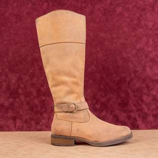 Born Women Braydon II Distress Brown Leather Zip Riding Knee Boots sz 8.5