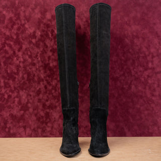 Paige LA Women Jacey Black Suede Fashion Party Night OTK Stretch Boots sz 6