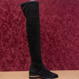 Paige LA Women Jacey Black Suede Fashion Party Night OTK Stretch Boots sz 6