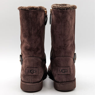 UGG Women Classic Berge Short Dark Roast 1107521 Suede Waterproof Boots Size 7