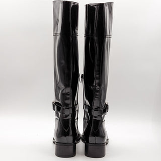 Jeffrey Campbell Women Glamping Black Patent Leather Riding Tall Boots Size 8