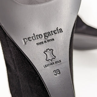 Pedro Garcia Women Ona Black Fine Suede Wedge Chelsea Boots Size 8US EUR 38