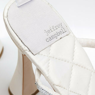 Jeffrey Campbell Women Movie Slide White Vintage 90's Heel Sandals Size 10 NEW