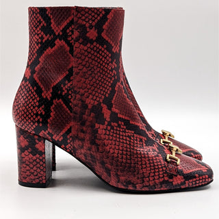 Class Cavalli by Roberto Cavalli Red Snake Print ankle boots size 10.5US 41EUR