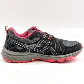 Asics Women Gel-Venture 7 1012A477 Black Grey Running Blue shoes size 8.5 EUC