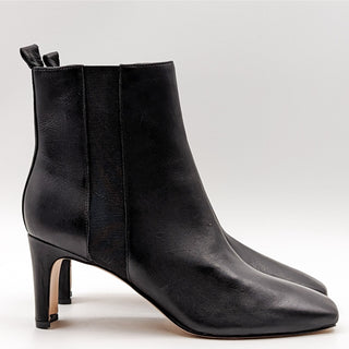 Calvin Klein Women Dress Cassia Square Toe Black Leather Boots size 9.5