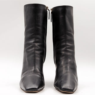 Valentino Women Gold Rockstud Calfskin Black Leather Boots size 10US EUR 40.5