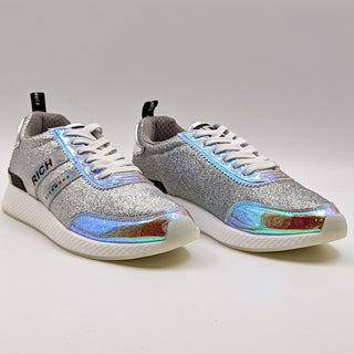 John Richmond Women Hologram Glitter Metallic Sneakers Size EUR 40 US 9 NEW