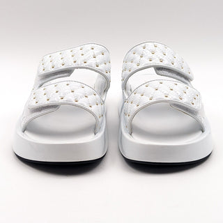 Jeffrey Campbell Women Scaeva Slide White Faux Leather Sandals Size 8.5 NEW