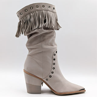 Kenneth Cole New York Women Cloud West Side Mid Fringe Leather Boots size 9.5M