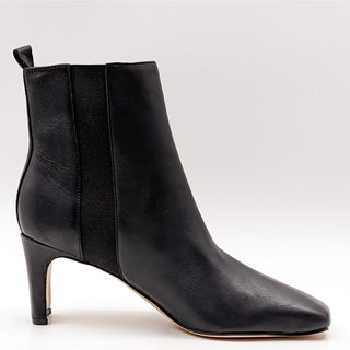 Calvin Klein Women Dress Cassia Square Toe Black Leather Boots size 9.5