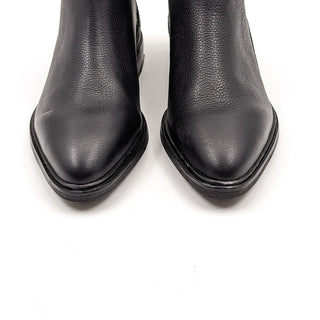 Via Spiga Women Emelin Weatherproof Black Leather Zip ankle boots size 8.5