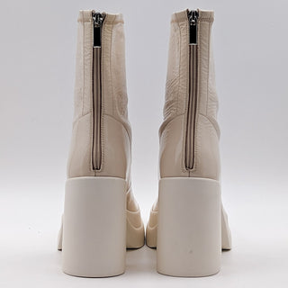 Free People Wmn Double Stack Y2k 90s Platform Cream Leather Boots 8.5US EUR 39