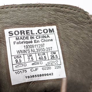 Sorel Joan Uptown Waterproof Wedge Bootie NL3950-297 Khaki  Size 9.5