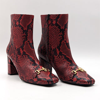 Class Cavalli by Roberto Cavalli Red Snake Print ankle boots size 10.5US 41EUR