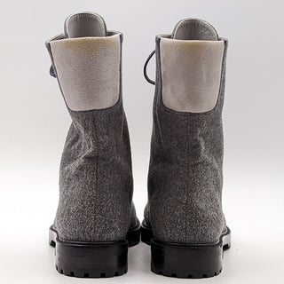 Lafayette 148 Women Finley Grey Wool Lug Warm Combat boots size 9US EUR39