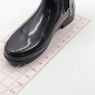 Hunter Women Chelsea Refined Slim Grey Gloss Rubber Rain boots size 10