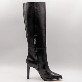 PAIGE Women Hazel Pointy Toe Black Leather Buckle Knee Boots size 7.5