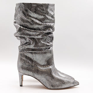 Paris Texas Women 60mm Slouchy Metallic Python Print Pointy Toe boots size 7.5US 38EUR