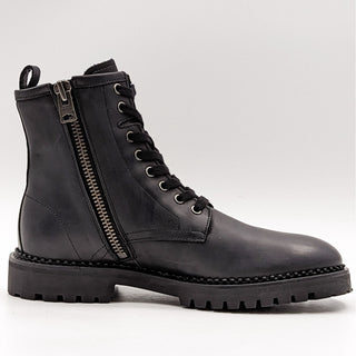 All Saints Whitmore Black Leather Combat Boots size Men 7.5 Women 9 EUR 40