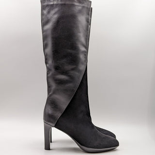 Aquatalia Women Rayne Calf Dual  Suede Leather Black Dress Boots size 9.5
