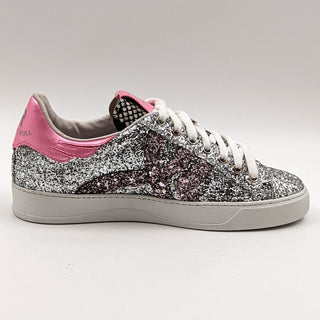 John Richmond Women Grey Pink Glitter Rock&Roll Sneakers Size EUR 38 US 8