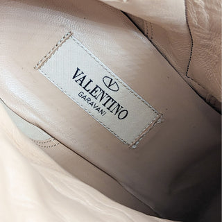 Valentino Women Gold Rockstud Calfskin Black Leather Boots size 10US EUR 40.5