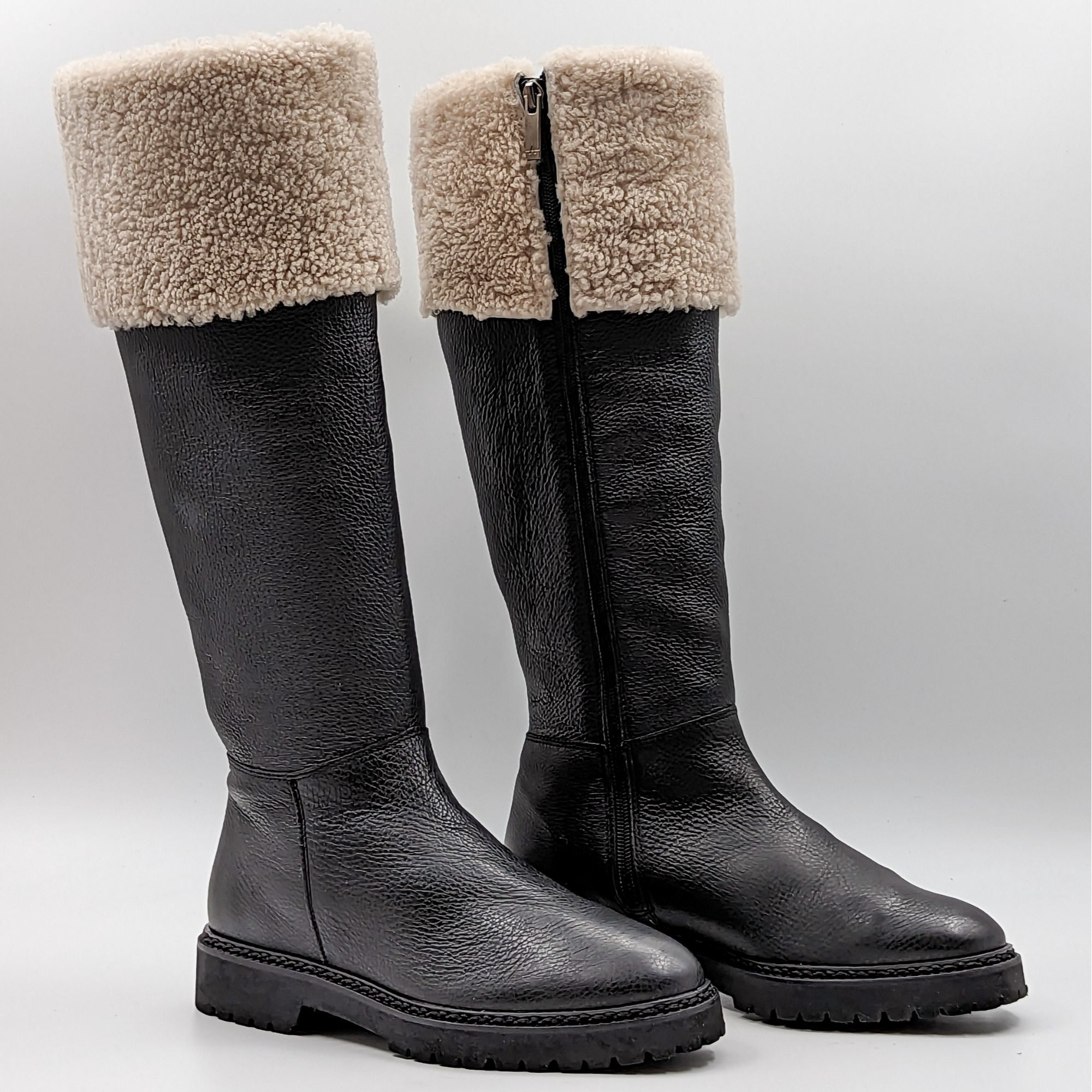 Aquatalia Women Magnolia Tumb Weatherproof Shearling Winter Boots