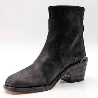 Rag&Bone Women Moto Biker Metal Point Black Leather Boots size 9.5 EUR 39.5