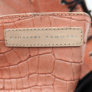 Giuseppe Zanotti Women Pink Croc Leather Combat Boots size 10.5-11  NEW EUR 41