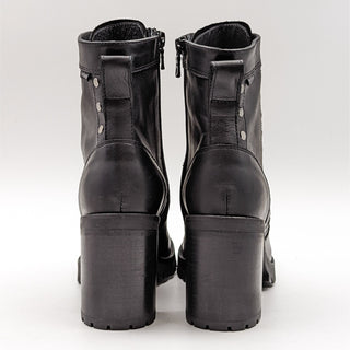 Nero Giardini Women Studded Black Italian Leather Combat Boots size 6.5US 37EUR