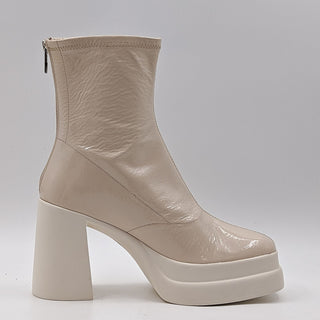 Free People Wmn Double Stack Y2k 90s Platform Cream Leather Boots 8.5US EUR 39